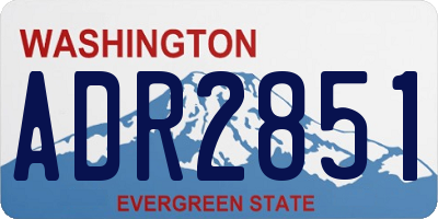 WA license plate ADR2851