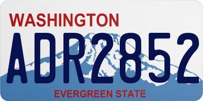 WA license plate ADR2852