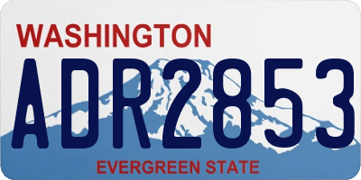 WA license plate ADR2853