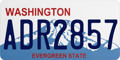 WA license plate ADR2857