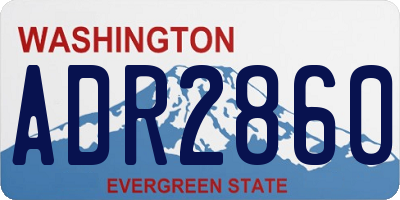 WA license plate ADR2860