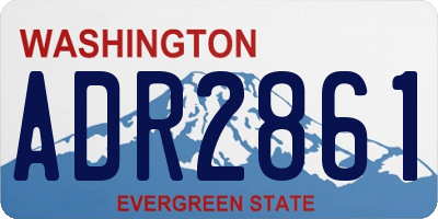 WA license plate ADR2861
