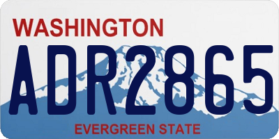 WA license plate ADR2865
