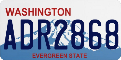 WA license plate ADR2868
