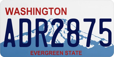 WA license plate ADR2875