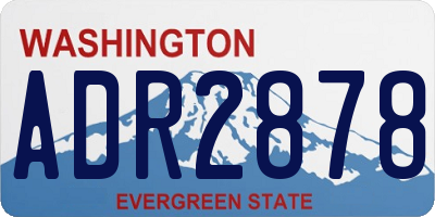WA license plate ADR2878