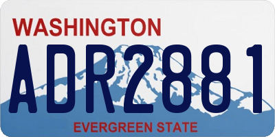 WA license plate ADR2881