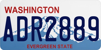 WA license plate ADR2889
