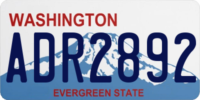 WA license plate ADR2892