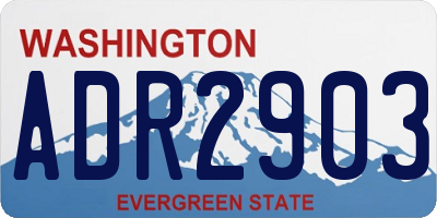WA license plate ADR2903