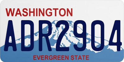 WA license plate ADR2904