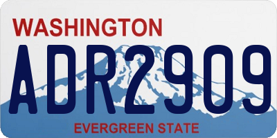 WA license plate ADR2909