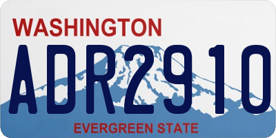 WA license plate ADR2910
