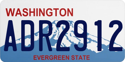 WA license plate ADR2912