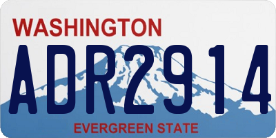 WA license plate ADR2914