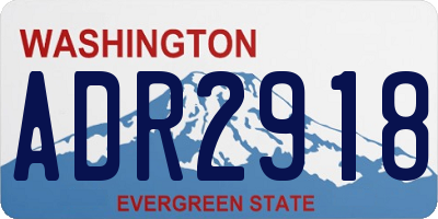 WA license plate ADR2918