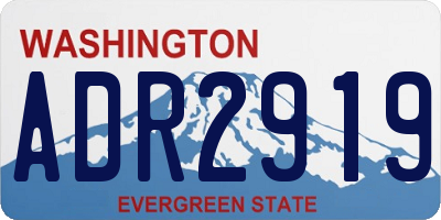 WA license plate ADR2919