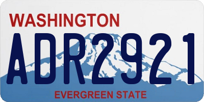 WA license plate ADR2921