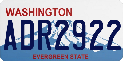 WA license plate ADR2922