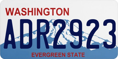 WA license plate ADR2923