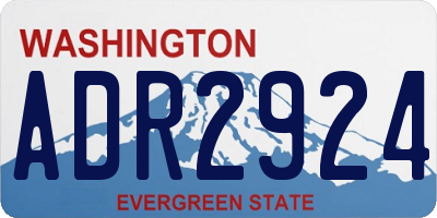 WA license plate ADR2924