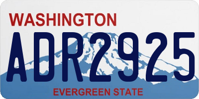 WA license plate ADR2925
