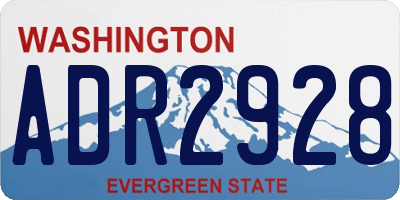 WA license plate ADR2928