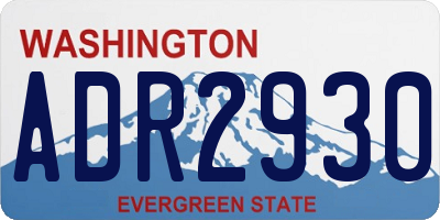 WA license plate ADR2930