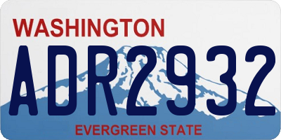 WA license plate ADR2932
