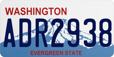 WA license plate ADR2938