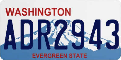 WA license plate ADR2943