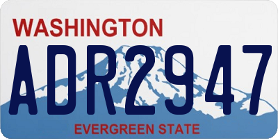 WA license plate ADR2947