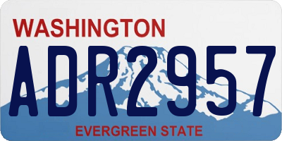 WA license plate ADR2957