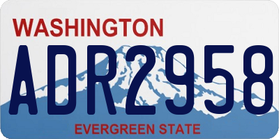 WA license plate ADR2958