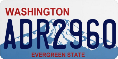 WA license plate ADR2960