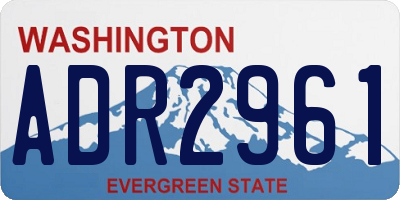 WA license plate ADR2961
