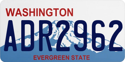 WA license plate ADR2962