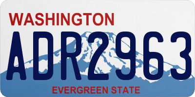 WA license plate ADR2963