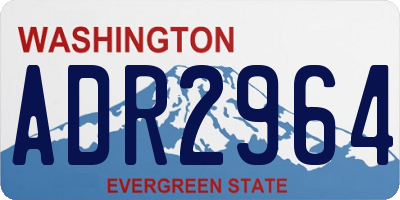 WA license plate ADR2964
