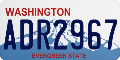 WA license plate ADR2967