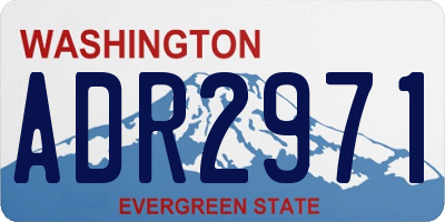 WA license plate ADR2971