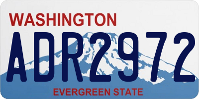 WA license plate ADR2972