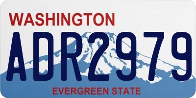 WA license plate ADR2979