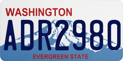 WA license plate ADR2980