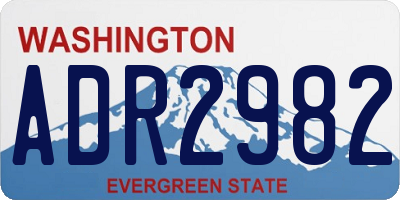 WA license plate ADR2982