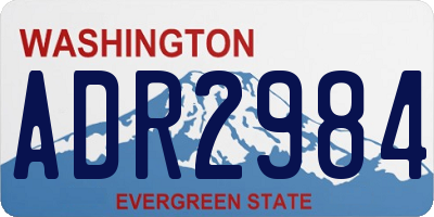 WA license plate ADR2984