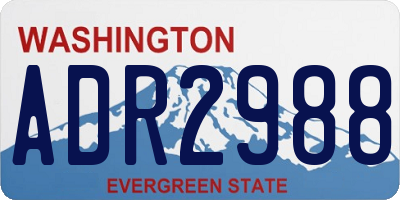 WA license plate ADR2988