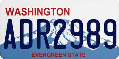 WA license plate ADR2989