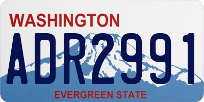 WA license plate ADR2991