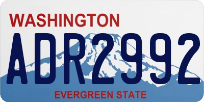 WA license plate ADR2992